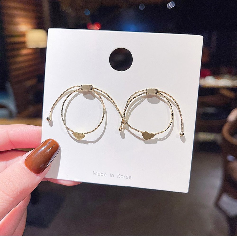 💙2 Ways Heart Threader Earrings